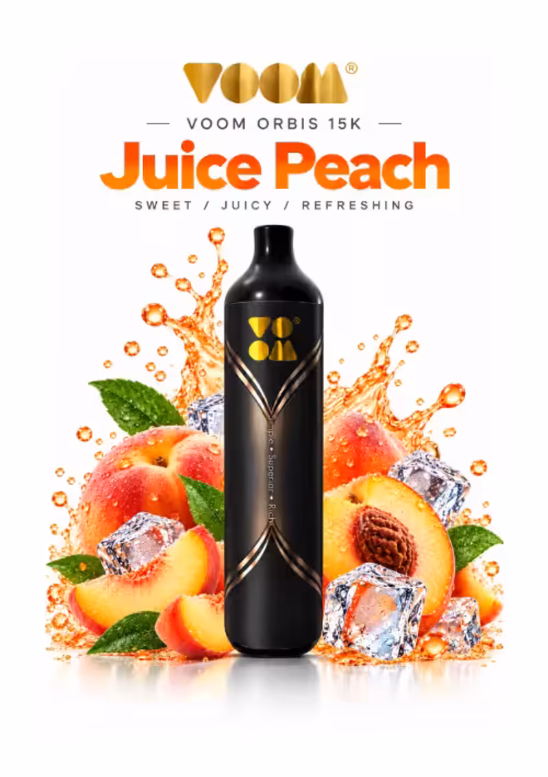 Voom Orbis 15,000 Puffs Juice Peach Non Rechareable Disposable Vape