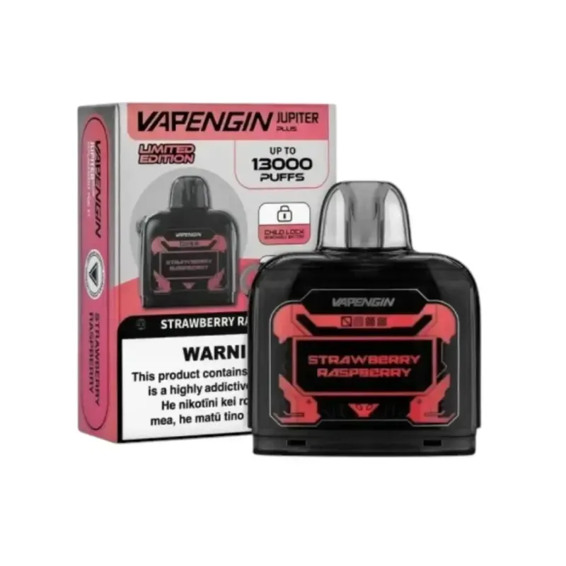 Vapengin Jupiter Plus 13,000 Puffs Strawberry Raspberry Pod