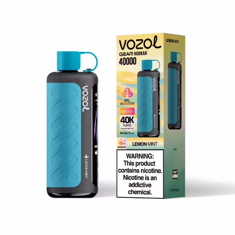 Vozol Gear Hookah 40,000 Puffs Lemon Mint DTL Vape
