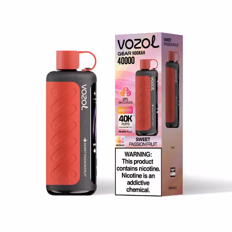 Vozol Gear Hookah 40,000 Puffs Sweet Passion Fruit DTL Vape