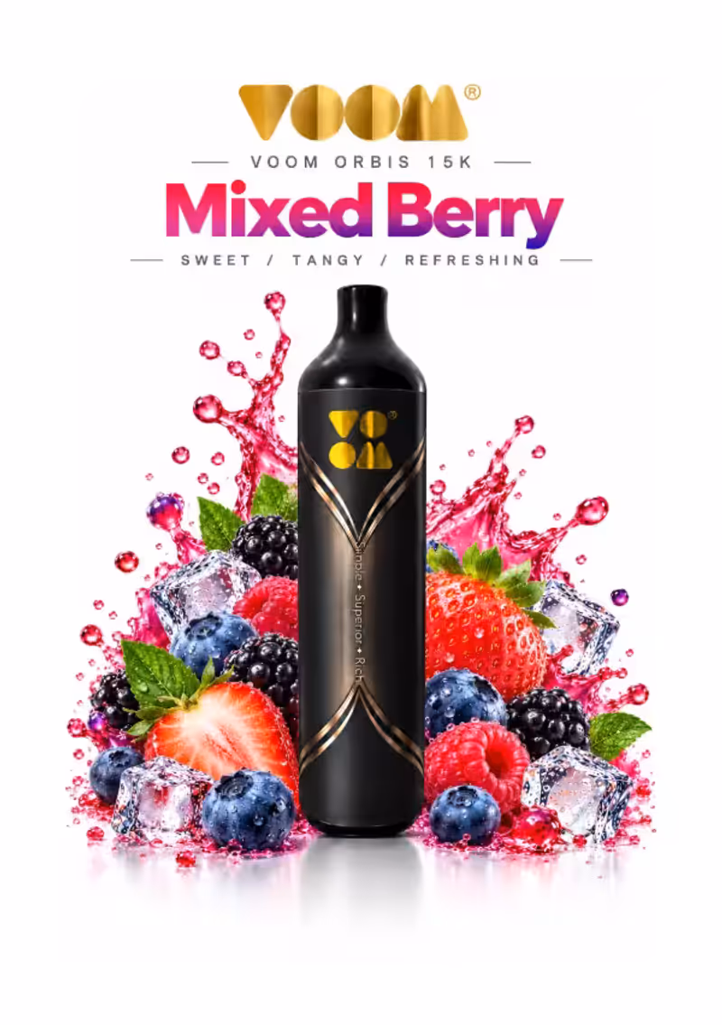 Voom Orbis 15,000 Mixed Berry Non-Rechargeable Disposable