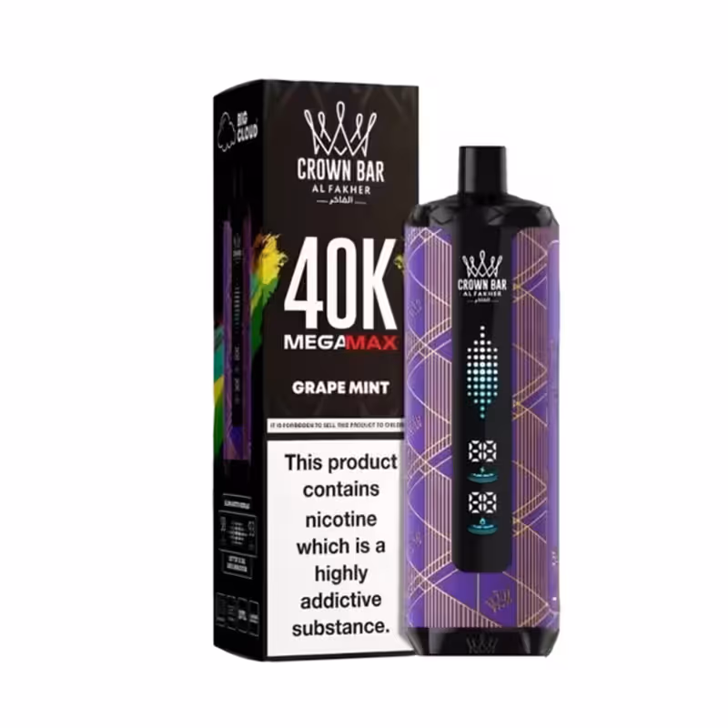 Al Fakher Crown Bar Mega Max Grape Mint 40k Puffs