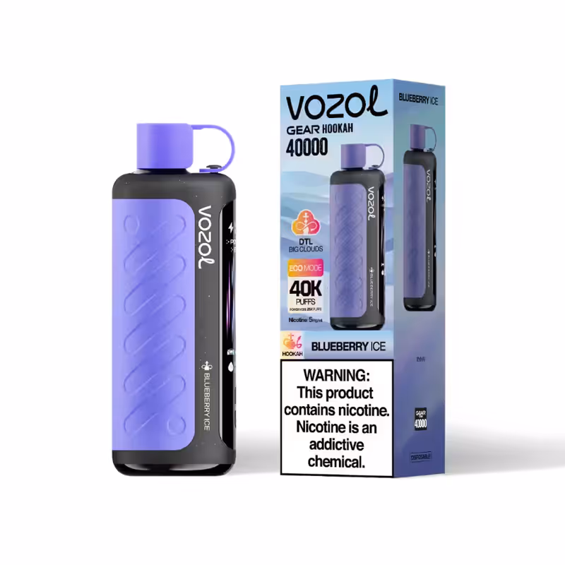 Vozol Gear Hookah 40,000 Puffs Blueberry Ice DTL Vape
